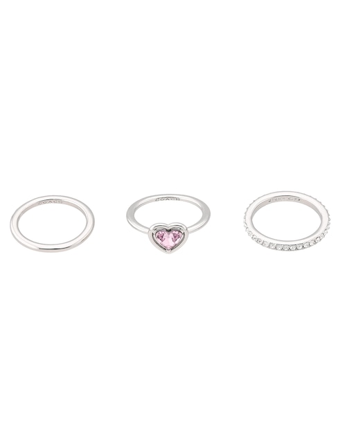 Set anillo de corazón COACH 12.1 Vday Halo Hearts Boxed cristal