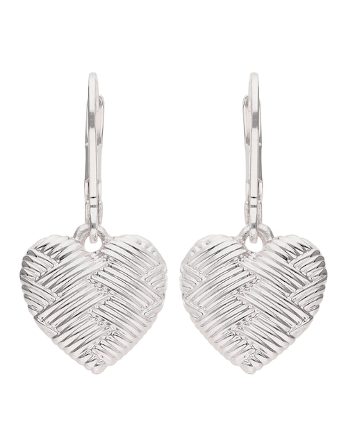 Aretes de corazón Basic Metal Ears M1 con acabado brillante