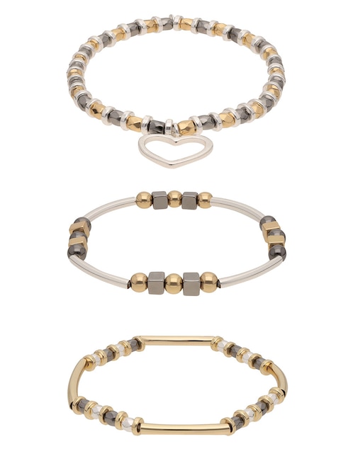 Multi-pulsera Nine West May Mkt Box 3 con acabado brillante