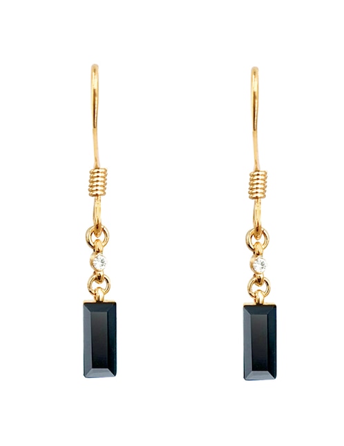Aretes rectangulares Carré con acabado brillante cristal