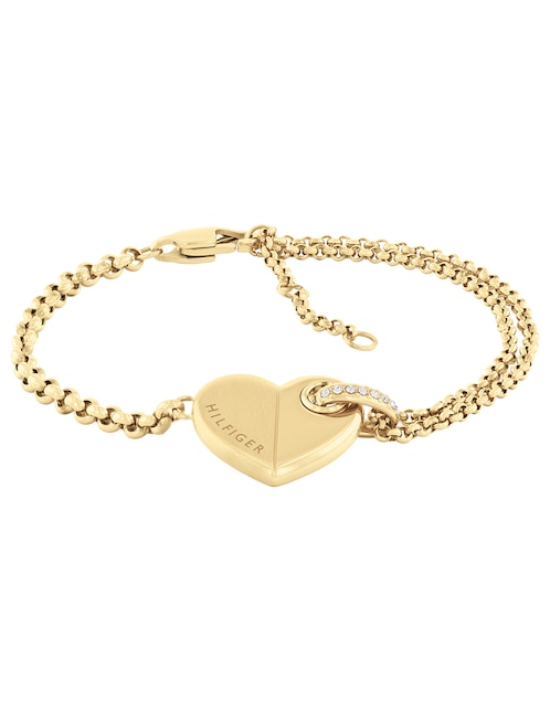 Brazalete Tommy Hilfiger Bold Hearts con acabado brillante