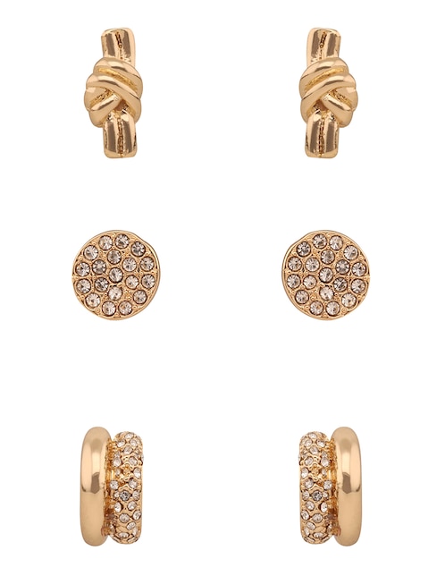 Set de arete Nine West Social Rondells con acabado pavé cristal