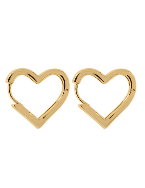 Arracadas de corazón Oro Angelus con acabado brillante