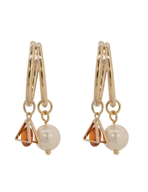 Aretes de círculo con acabado brillante zirconia