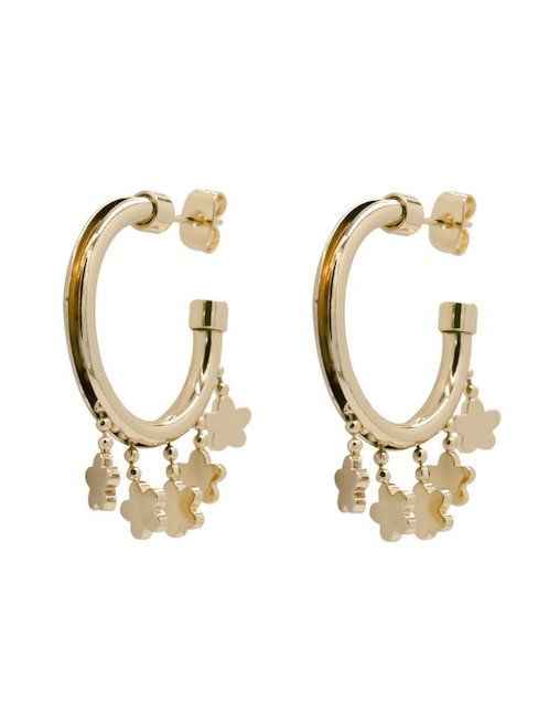 Aretes de flor con acabado brillante