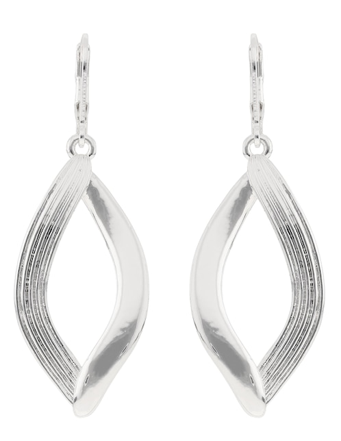 Aretes de rombo Smooth Silver con acabado brillante 1
