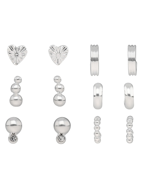 Set de aretes con acabado brillante cristal