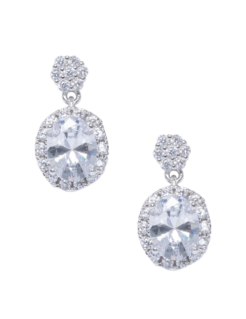 Aretes ovalados Westies con acabado brillante cristal
