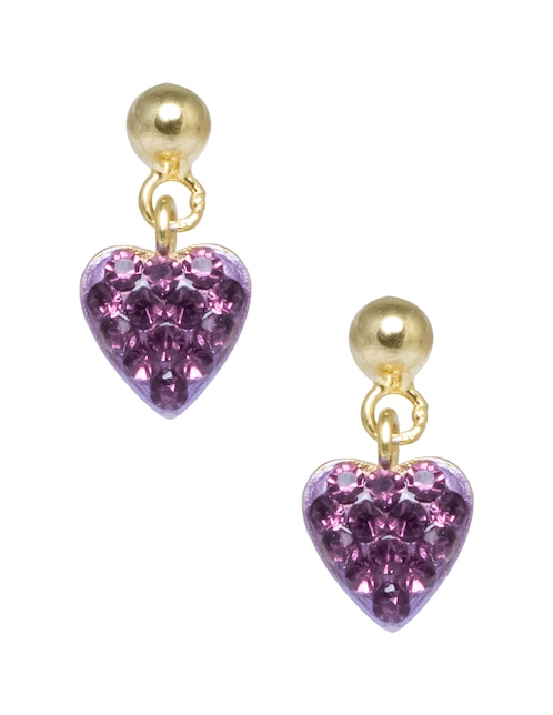 Aretes de corazón de plata P 925 con acabado brillante cristal 1