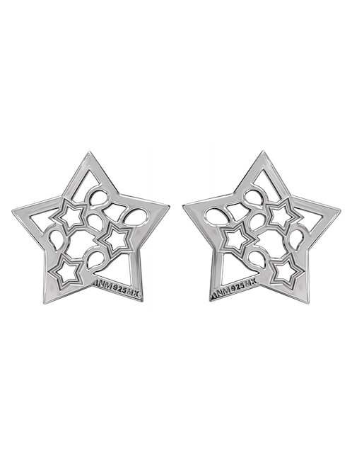 Aretes de estrella Anamora Por Tanya Moss Deseos de plata P 925 con acabado brillante