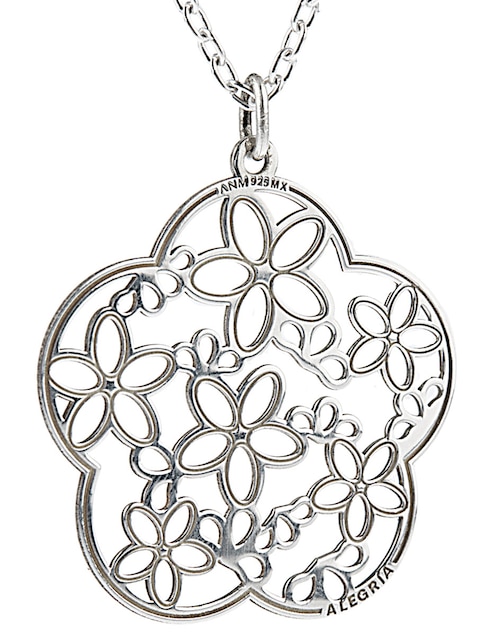 Colgante Y Dije de flor deseos de plata P 925 1
