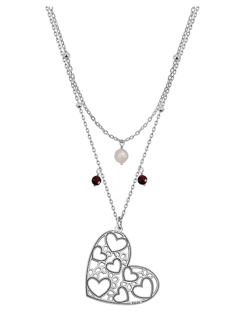 Collar de corazón Anamora Por Tanya Moss Deseos de plata P 925