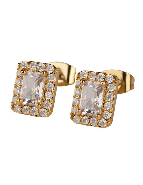 Broqueles cuadrados Luckyly Elia con acabado brillante zirconia cúbica 1