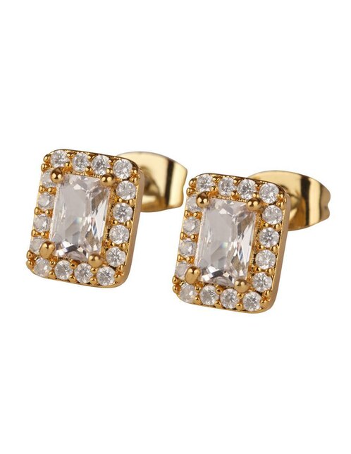 Andralok Orecchini A Perno In Oro Giallo 9kt Con Zirconia Cubica, Design Flame Swirl, Fatti A Mano UK