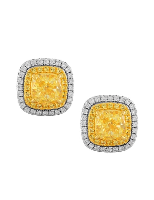 Broqueles cuadrados Gladkova Joyería de plata P 925 con acabado pavé zirconia
