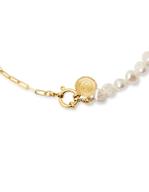 Collar Chic Pearl de baño de oro 18 K