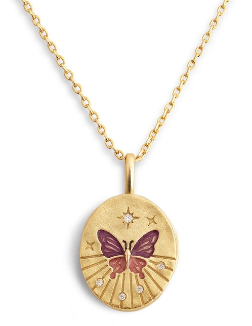 Collar de mariposa The Garden de baño de oro 18 K 1
