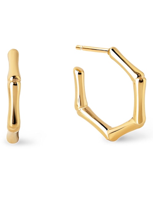 Aretes cortos Continuidad acabado baño de oro 18 K 1