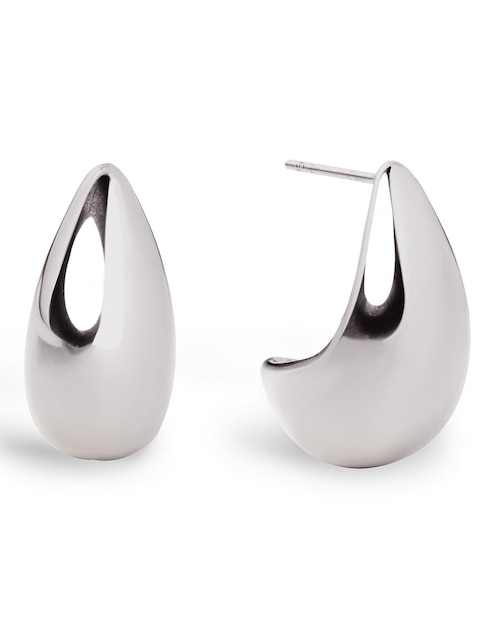 Aretes cortos de gota con acabado pulido
