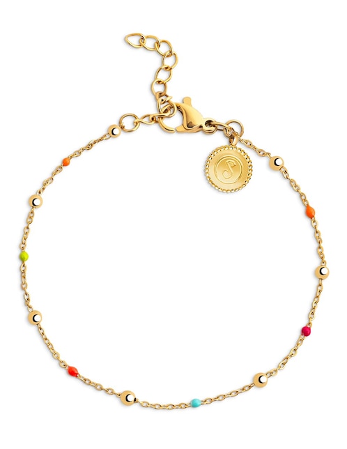 Pulsera Singularu 18 k Dots Colors Enamel con acabado baño de oro