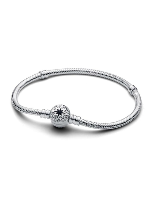Brazalete Pandora de plata con zirconia cúbica p 950 con acabado pulido