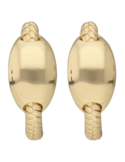 Aretes circulares Nine West Golden Egg con acabado brillante