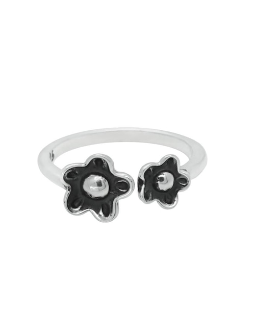 Anillo de flor P 925 de plata brillante