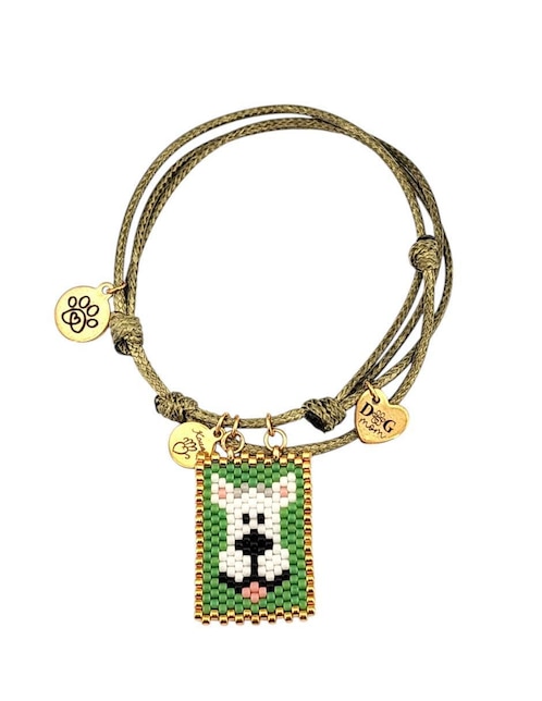 Pulsera koua itz "de" cuerda sin kilataje sin familia o colección "con acabado" pavé