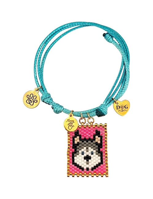 Pulsera koua itz "de" cuerda sin kilataje sin familia o colección "con acabado" pavé
