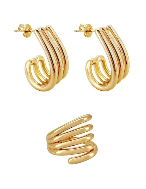 Aretes y anillo Garra