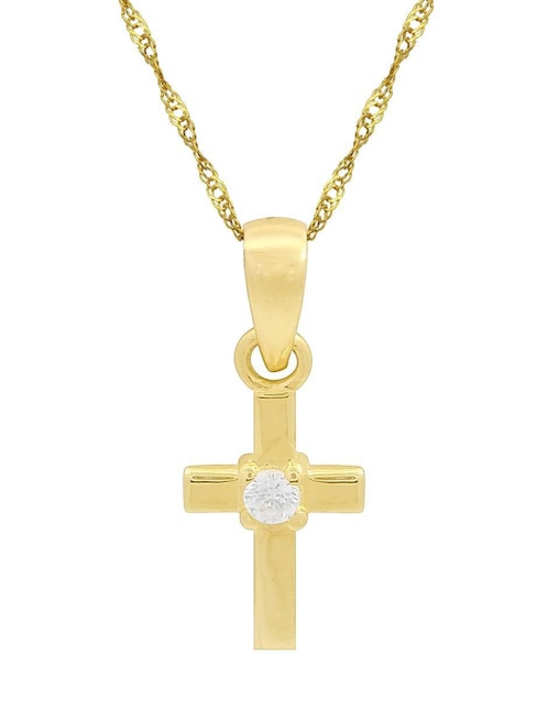 Collar con dije de cruz Horoz de oro 10 K