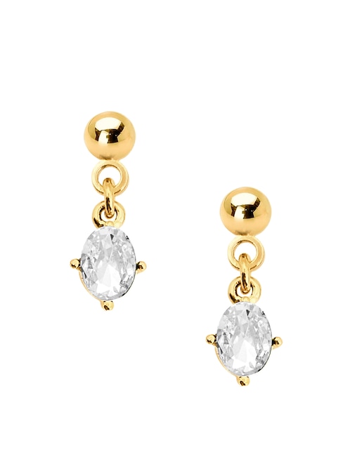 Aretes ovalados Carré con acabado brillante zirconia