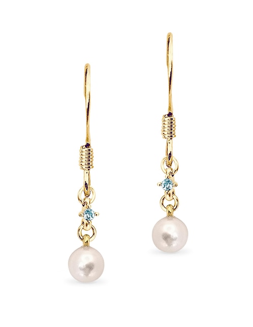 Aretes redondos con acabado pavé perla 1