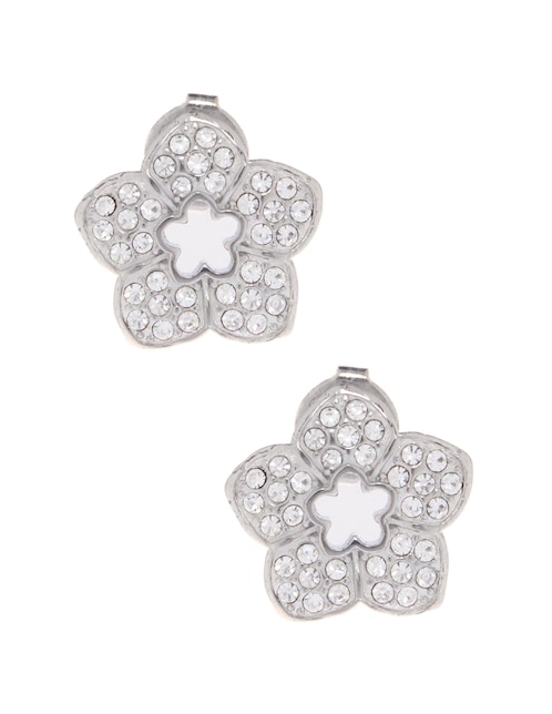 Aretes de flor Guess con acabado pavé circonita