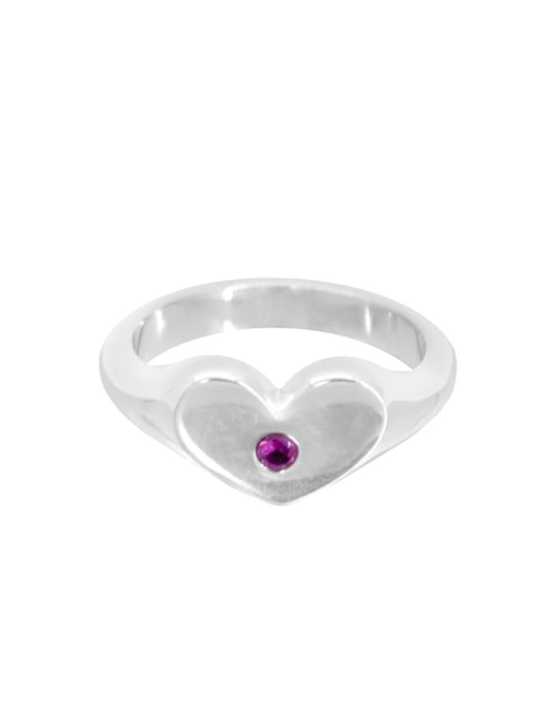 Anillo de corazón P 925 de plata zirconia