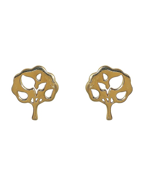 Aretes de árbol Sofia Blum de plata P 925 con acabado chapa de oro