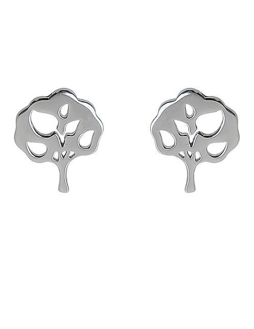 Aretes de árbol Sofia Blum de plata P 925 con acabado baño rodio