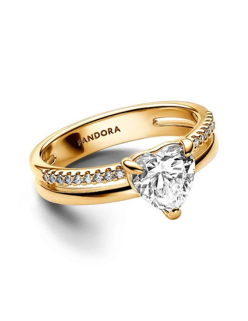 Anello Donna In Titanio Con Zircone Cubico Rotondo Brillante – Placcato Oro, 8 Mm, Confezione Regalo