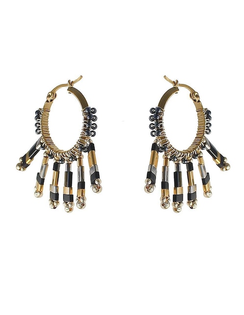 Aretes de abanico Sofia Blum con acabado chapa de oro