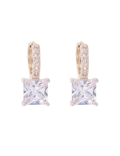 Aretes Oro Angelus con acabado brillante zirconia