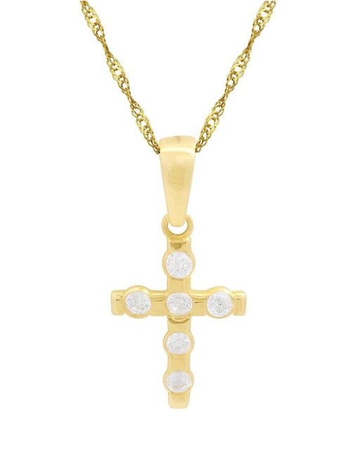 Collar con dije de cruz Horoz de oro 10 K