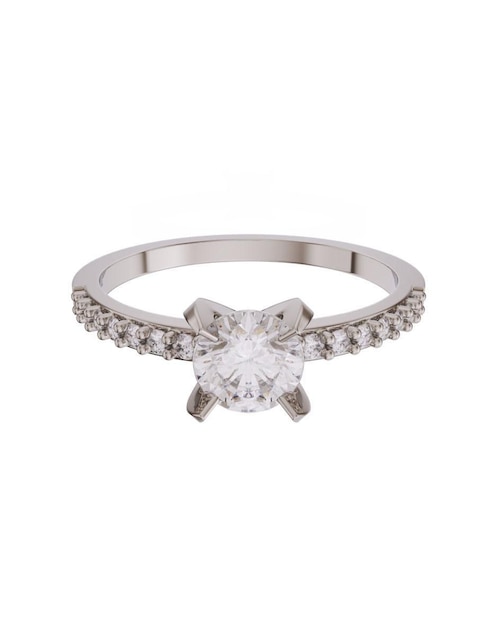 Solitario de oro 14 k zirconia 1