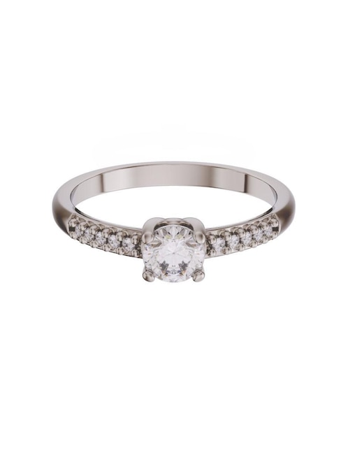 Solitario de oro 14 k zirconia 1