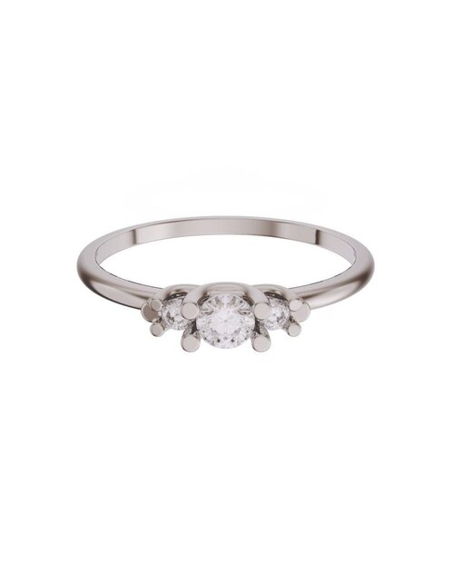 Solitario de oro 14 k zirconia 1