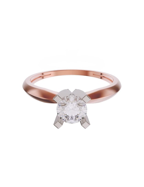 Solitario de oro 14 k zirconia 1