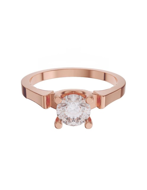 Solitario de oro 14 k zirconia 1
