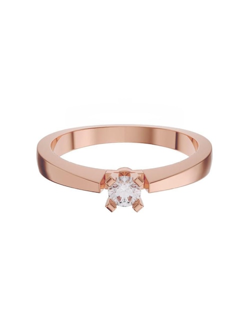 Solitario de oro 14 k zirconia 1