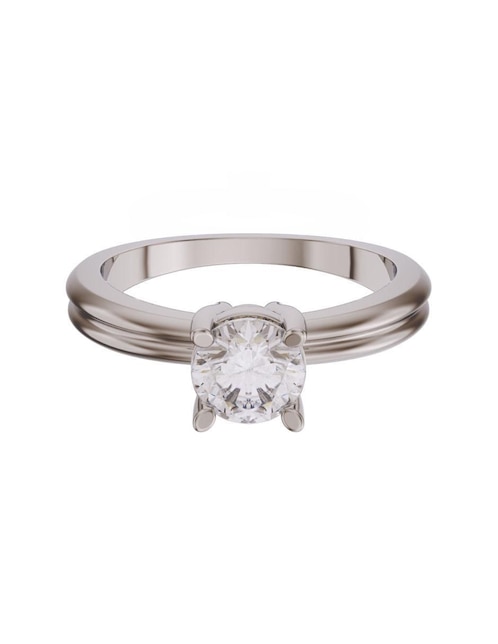 Solitario de oro 14 k zirconia 1
