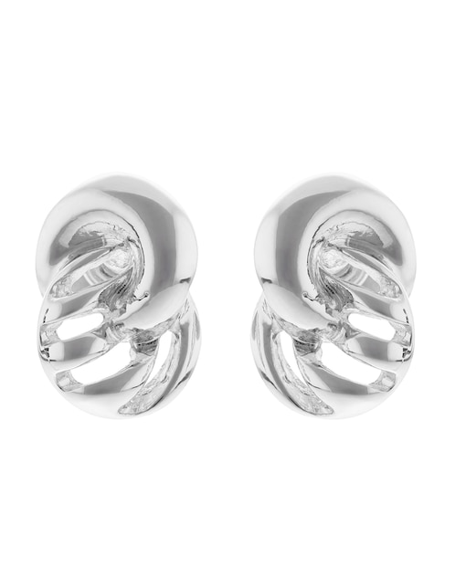 Aretes de nudo Silver Horizon con acabado brillante
