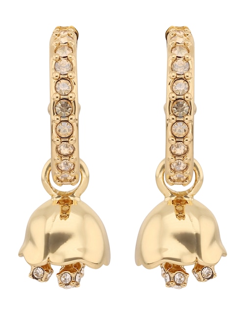 Aretes de flor Coach 3.1 Mday Pearls And Florals con acabado brillante cristal